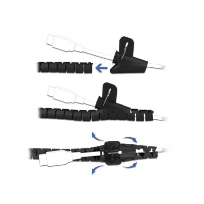 Delock Spiral Hose with Pull-in Tool 2.5 m x 20 mm black 2