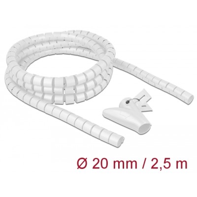 Delock Spiral Hose with Pull-in Tool 2.5 m x 20 mm white