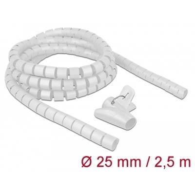 Delock Spiral Hose with Pull-in Tool 2.5 m x 25 mm white