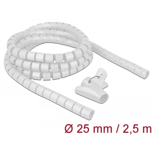 Delock Spiral Hose with Pull-in Tool 2.5 m x 25 mm white