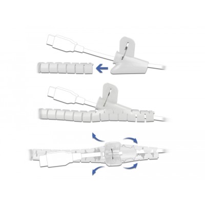 Delock Spiral Hose with Pull-in Tool 2.5 m x 25 mm white 2