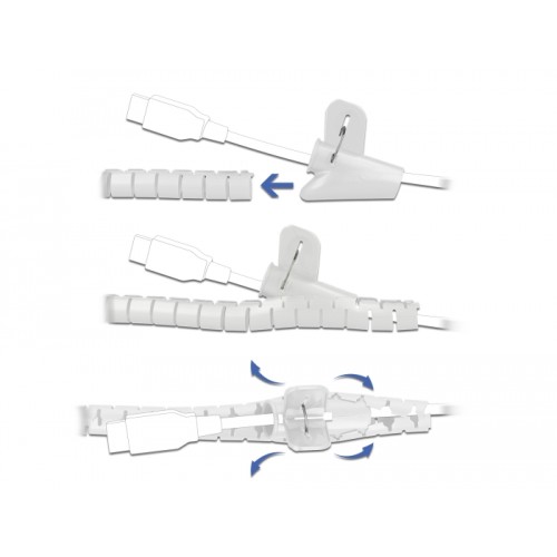 Delock Spiral Hose with Pull-in Tool 2.5 m x 25 mm white