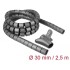 Delock Spiral Hose with Pull-in Tool 2.5 m x 30 mm grey
