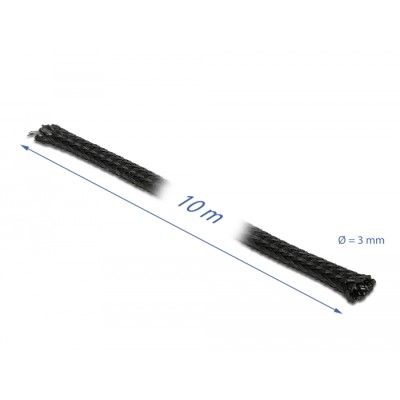 Delock Braided Sleeve stretchable 10 m x 3 mm black 2