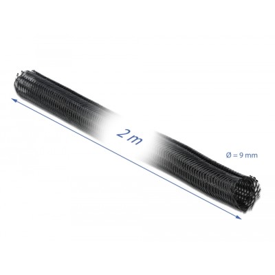 Delock Braided Sleeve self-closing 2 m x 9 mm black 2