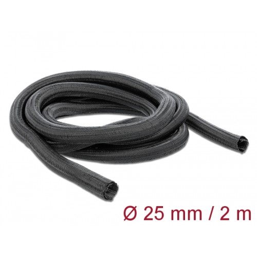 Delock Braided Sleeve self-closing 2 m x 25 mm black