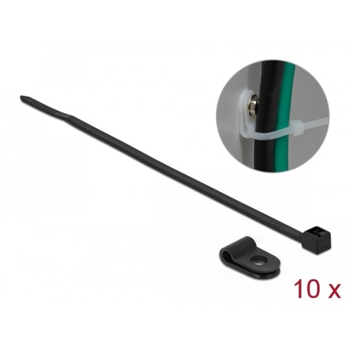 Delock Mounting Clamp 3.2 mm with Cable Tie L 100 x W 2.5 mm black