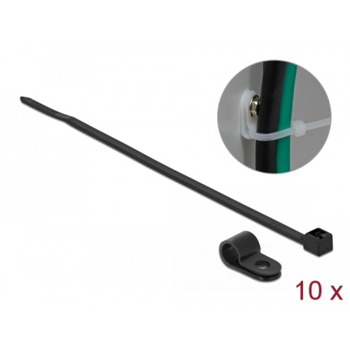 Delock Mounting Clamp 4.8 mm with Cable Tie L 150 x W 2.5 mm black