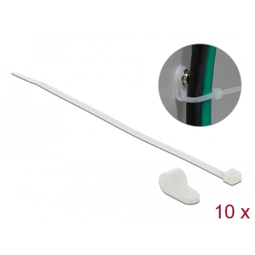 Delock Mounting Clamp 12.7 mm with Cable Tie L 300 x W 4.8 mm white