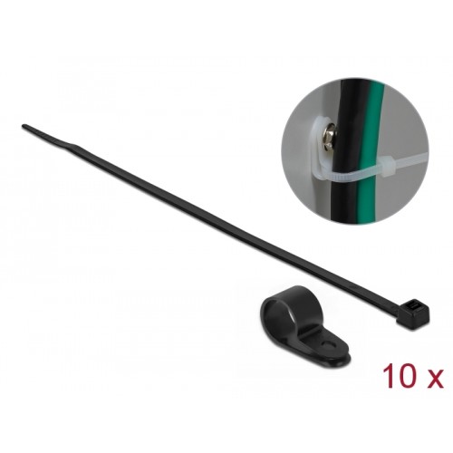Delock Mounting Clamp 15.8 mm with Cable Tie L 350 x W 4.8 mm black