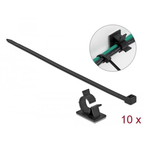 Delock Cable Clamp 41 x 25 mm with Cable Tie L 250 x W 7.2 mm black