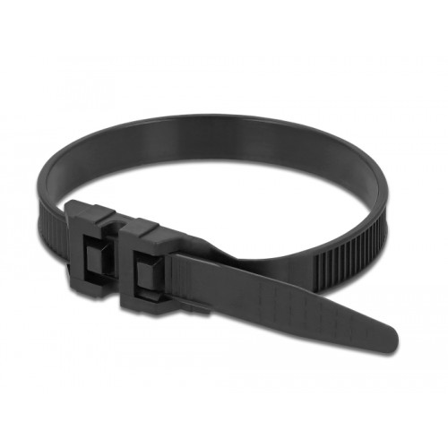 Delock Cable Tie with Double Locking L 190 x W 9 mm black 10 pieces