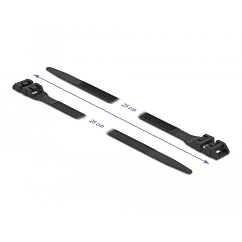 Delock Cable Tie with Double Locking L 250 x W 9 mm black 10 pieces