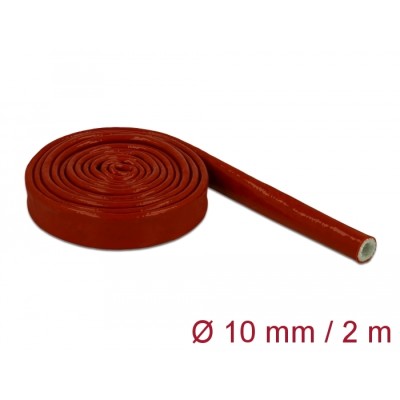Delock Fire-Proof Sleeving Silicone-Coated 2 m x 10 mm red