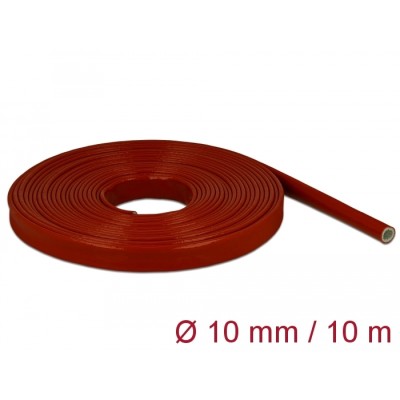 Delock Fire-Proof Sleeving Silicone-Coated 10 m x 10 mm red