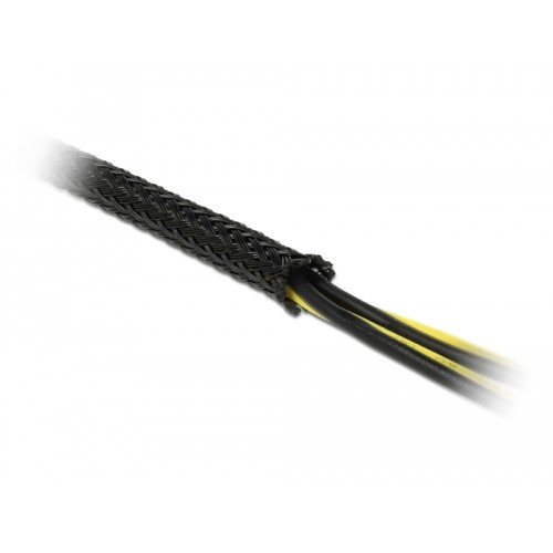 Delock Braided Sleeving stretchable 10 m x 12 mm black