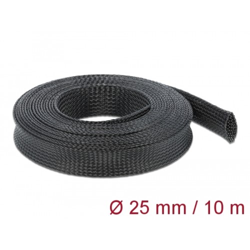 Delock Braided Sleeving stretchable 10 m x 25 mm black