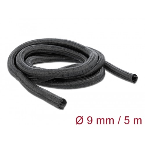 Delock Braided Sleeving self-closing 5 m x 9 mm black