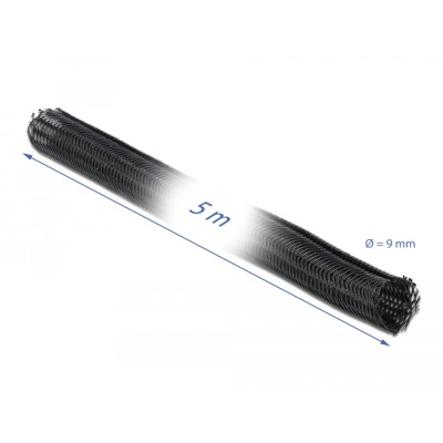 Delock Braided Sleeving self-closing 5 m x 9 mm black 2