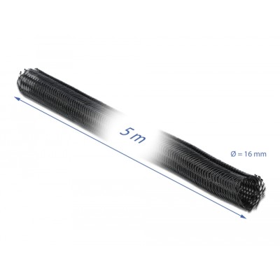 Delock Braided Sleeving self-closing 5 m x 16 mm black 2