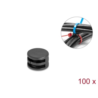 Delock Cable Ties Mounting Coupler D 12 x H 8 mm 90° rotatable black 100 pieces