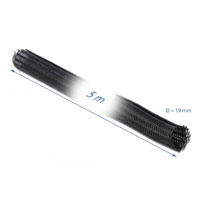 Delock Braided Sleeving self-closing 5 m x 19 mm black 2