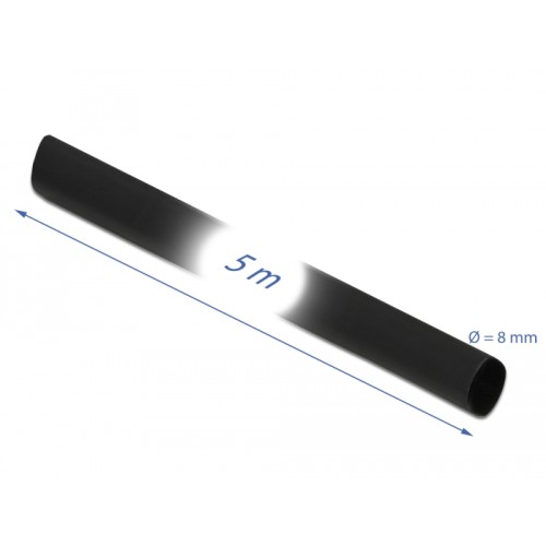 Delock Heat Shrink Tube 5 m x 8 mm black