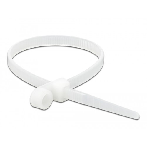 Delock Cable Tie with Fastening Eyelet L 200 x W 4.8 mm white 10 pieces