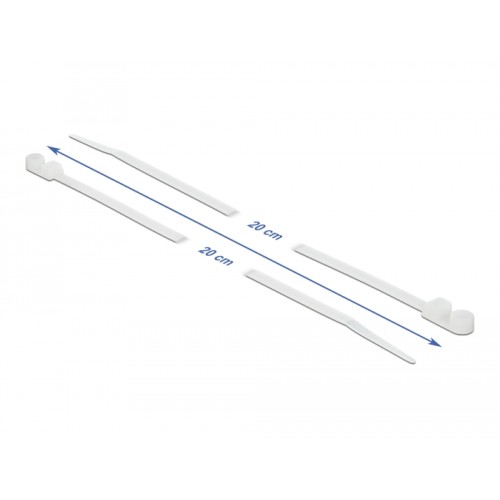 Delock Cable Tie with Fastening Eyelet L 200 x W 4.8 mm white 10 pieces