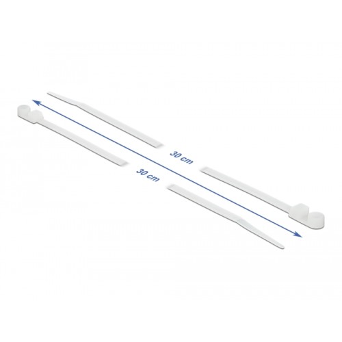 Delock Cable Tie with Fastening Eyelet L 300 x W 4.8 mm white 10 pieces