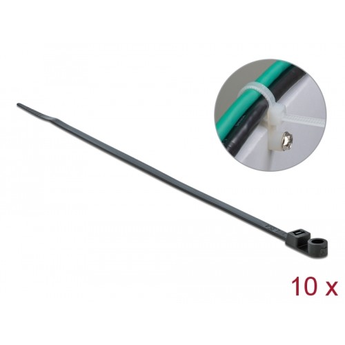 Delock Cable Tie with Fastening Eyelet L 160 x W 4.8 mm black 10 pieces