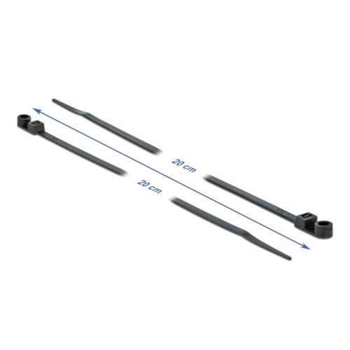 Delock Cable Tie with Fastening Eyelet L 200 x W 4.8 mm black 10 pieces