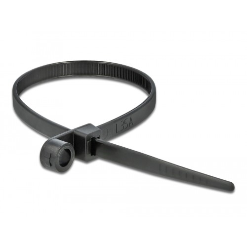 Delock Cable Tie with Fastening Eyelet L 200 x W 4.8 mm black 10 pieces