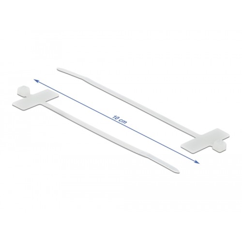 Delock Cable Tie with Label Tap L 100 x W 2.5 mm white 10 pieces