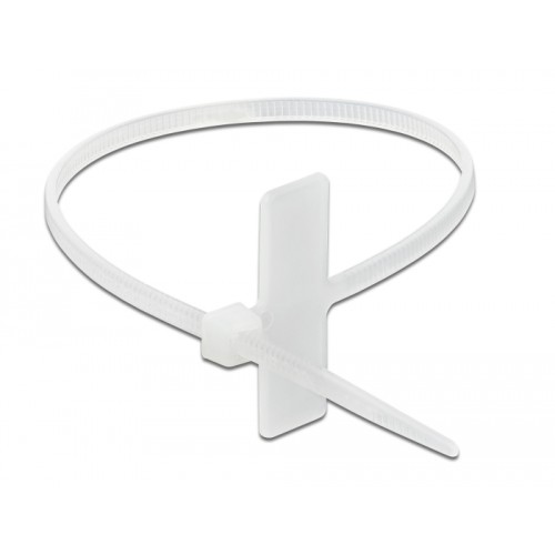 Delock Cable Tie with Label Tap L 100 x W 2.5 mm white 10 pieces