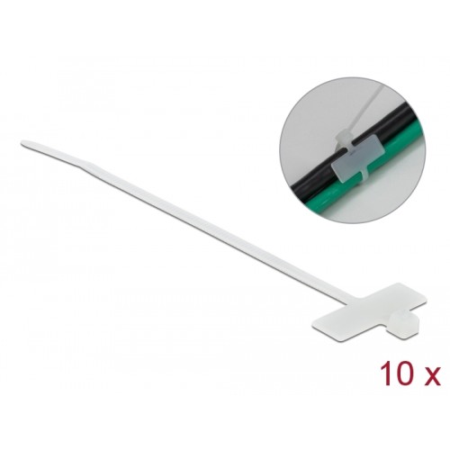 Delock Cable Tie with Label Tap L 200 x W 2.5 mm white 10 pieces