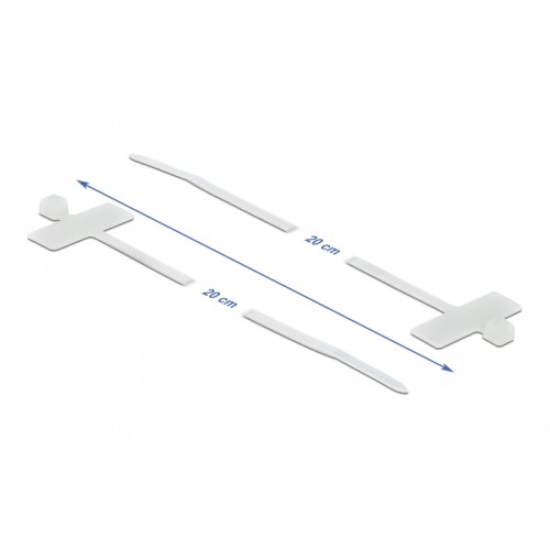 Delock Cable Tie with Label Tap L 200 x W 2.5 mm white 10 pieces