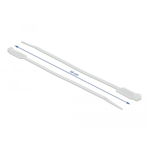 Delock Cable Tie with Label Tap L 190 x W 4.8 mm white 10 pieces