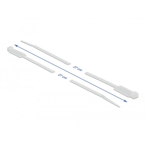 Delock Cable Tie with Label Tap L 270 x W 4.8 mm white 10 pieces