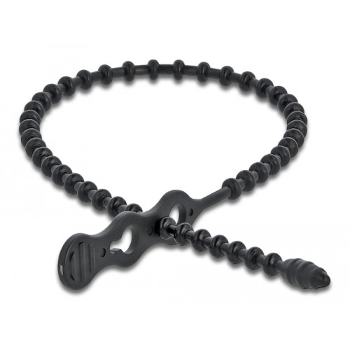 Delock Beaded Cable Tie reusable L 210 x W 4.5 mm black 10 pieces