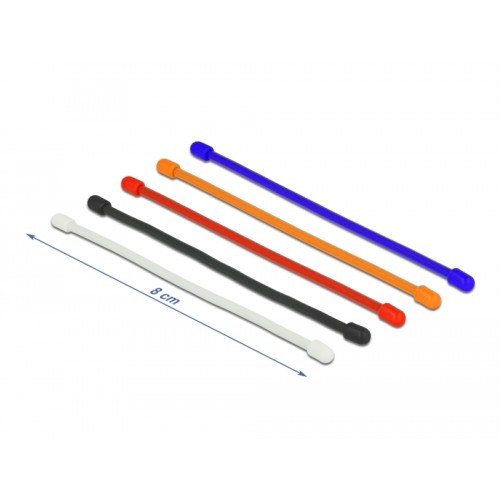 Delock Cable Ties flexible L 80 x W 4 mm assorted colors set 10 pieces