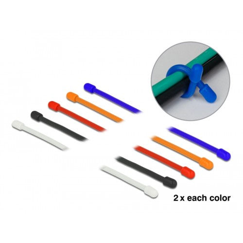 Delock Cable Ties flexible L 150 x W 4 mm assorted colors set 10 pieces
