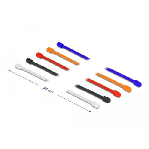 Delock Cable Ties flexible L 250 x W 4 mm assorted colors set 10 pieces