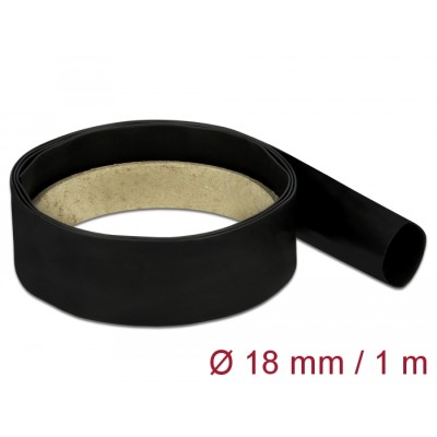 Delock Heat Shrink Tube 1 m x 18 mm Shrinkage ratio 2:1 black