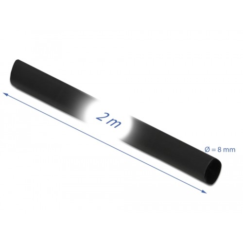 Delock Heat Shrink Tube 2 m x 8 mm black