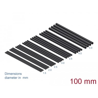 Delock Heat Shrink Tube Set 100 mm 28 pieces black