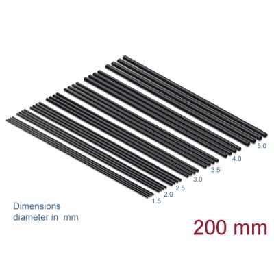 Delock Heat Shrink Tube Set 200 mm 28 pieces black