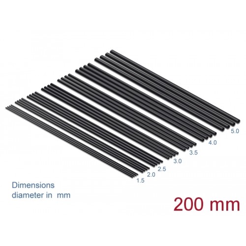 Delock Heat Shrink Tube Set 200 mm 28 pieces black
