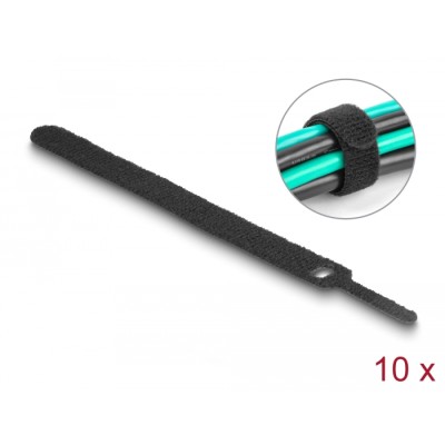 Delock Hook-and-loop cable tie L 150 x W 12 mm black 10 pieces