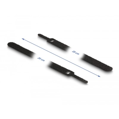 Delock Hook-and-loop cable tie L 200 x W 12 mm black 10 pieces 2